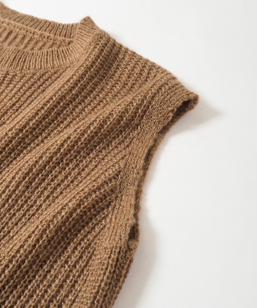 Crisp yours（クリスプユアーズ）の「【WEB限定】バックレースアップニットベスト（ベスト・レディース・ブラウン/アイボリー・FREE）」の10枚目の写真