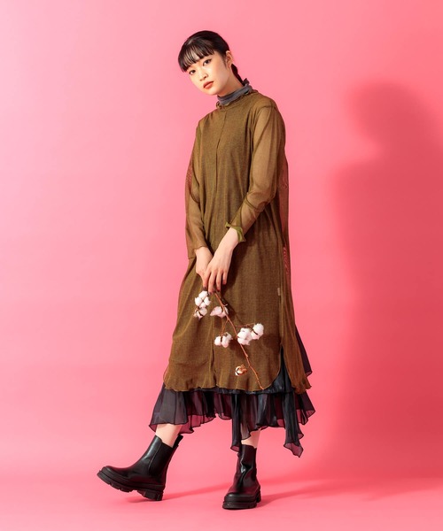 Anside(アンサイド)の「メランジパワーチュニックプルオーバー(チュニック・レディース・チャコールグレー/ブラウン・M)」の18枚目の写真