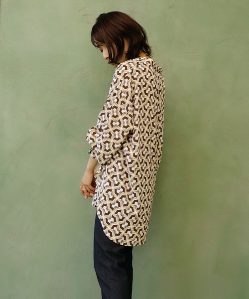 BKhome（ビーケーホーム）の「レトロプリントブラウス（シャツ/ブラウス・レディース・ベージュ/イエロー・FREE）」の18枚目の写真