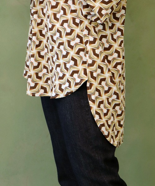 BKhome（ビーケーホーム）の「レトロプリントブラウス（シャツ/ブラウス・レディース・ベージュ/イエロー・FREE）」の16枚目の写真