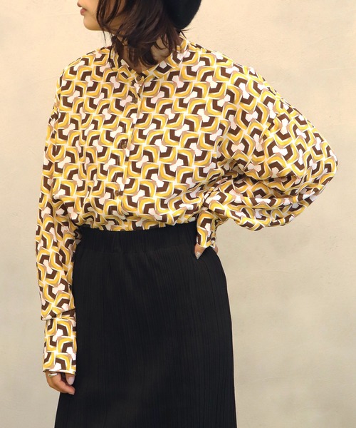 BKhome（ビーケーホーム）の「レトロプリントブラウス（シャツ/ブラウス・レディース・ベージュ/イエロー・FREE）」の19枚目の写真