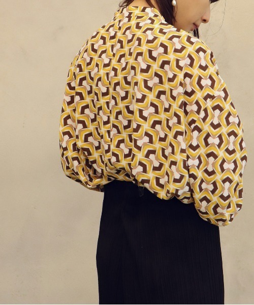 BKhome（ビーケーホーム）の「レトロプリントブラウス（シャツ/ブラウス・レディース・ベージュ/イエロー・FREE）」の21枚目の写真