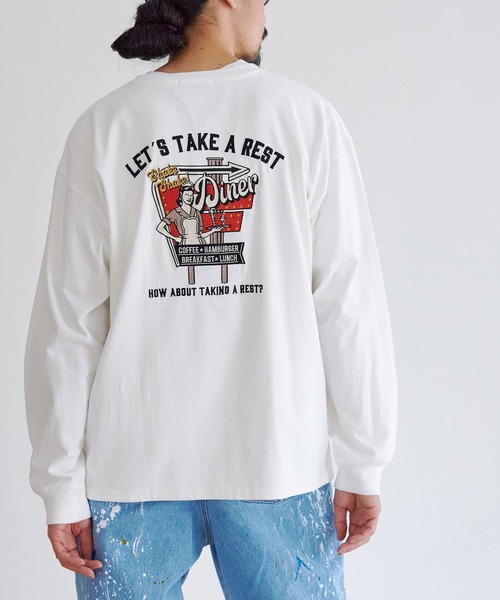 CPCM(シーピーシーエム)の「バックDINER刺繍ロンT(Tシャツ/カットソー・メンズ・チャコールグレー/ホワイト/ピンク・LARGE/MEDIUM)」の1枚目の写真