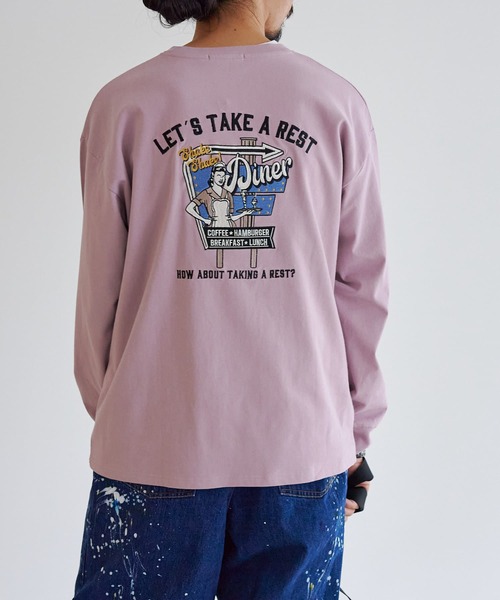 CPCM(シーピーシーエム)の「バックDINER刺繍ロンT(Tシャツ/カットソー・メンズ・チャコールグレー/ホワイト/ピンク・LARGE/MEDIUM)」の3枚目の写真