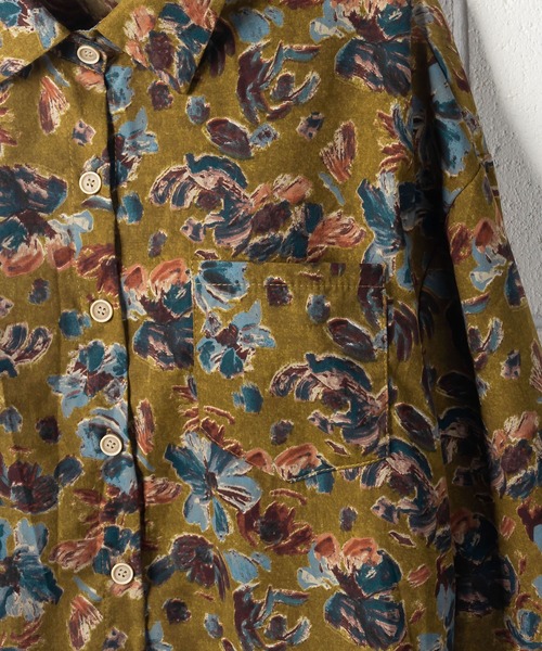 me+em select（ミームセレクト）の「レトロ花柄オーバーシャツ（シャツ/ブラウス・レディース・ベージュ/ブルー・FREE）」の17枚目の写真