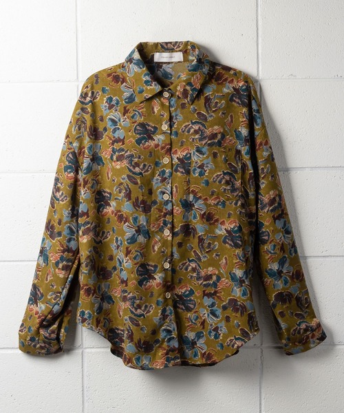 me+em select（ミームセレクト）の「レトロ花柄オーバーシャツ（シャツ/ブラウス・レディース・ベージュ/ブルー・FREE）」の13枚目の写真