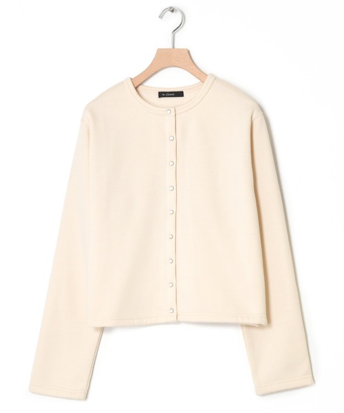 w closet（ダブルクローゼット）の「パールドットボタンスエットクルーカーディガン（カーディガン/ボレロ・レディース・ブラック/ダークグリーン/レッド/アイボリー/ブラック×ホワイト・FREE）」の21枚目の写真