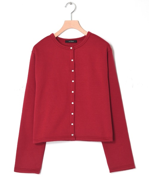 w closet（ダブルクローゼット）の「パールドットボタンスエットクルーカーディガン（カーディガン/ボレロ・レディース・ブラック/ダークグリーン/レッド/アイボリー/ブラック×ホワイト・FREE）」の20枚目の写真