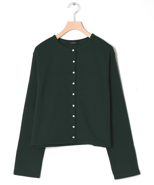 w closet（ダブルクローゼット）の「パールドットボタンスエットクルーカーディガン（カーディガン/ボレロ・レディース・ブラック/ダークグリーン/レッド/アイボリー/ブラック×ホワイト・FREE）」の19枚目の写真