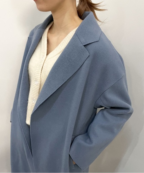 archives（アルシーヴ）の「ウォッシャブルニードルロングチェスター（その他アウター・レディース・ブラック/モカ/グレイッシュベージュ/グリーン/ブルー・MEDIUM）」の16枚目の写真