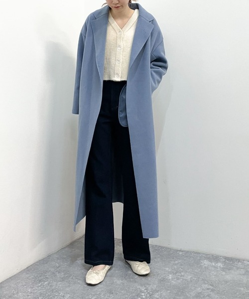 archives（アルシーヴ）の「ウォッシャブルニードルロングチェスター（その他アウター・レディース・ブラック/モカ/グレイッシュベージュ/グリーン/ブルー・MEDIUM）」の13枚目の写真