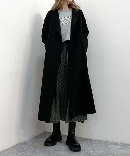 archives（アルシーヴ）の「ウォッシャブルニードルロングチェスター（その他アウター・レディース・ブラック/モカ/グレイッシュベージュ/グリーン/ブルー・MEDIUM）」の10枚目の写真