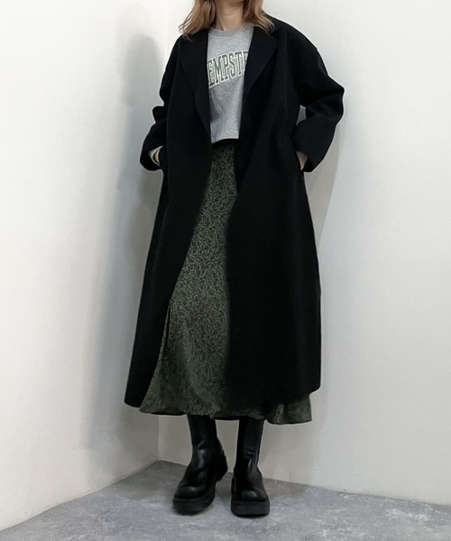 archives（アルシーヴ）の「ウォッシャブルニードルロングチェスター（その他アウター・レディース・ブラック/モカ/グレイッシュベージュ/グリーン/ブルー・MEDIUM）」の18枚目の写真