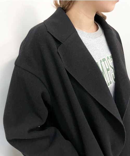 archives（アルシーヴ）の「ウォッシャブルニードルロングチェスター（その他アウター・レディース・ブラック/モカ/グレイッシュベージュ/グリーン/ブルー・MEDIUM）」の8枚目の写真