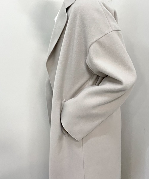 archives（アルシーヴ）の「ウォッシャブルニードルロングチェスター（その他アウター・レディース・ブラック/モカ/グレイッシュベージュ/グリーン/ブルー・MEDIUM）」の9枚目の写真