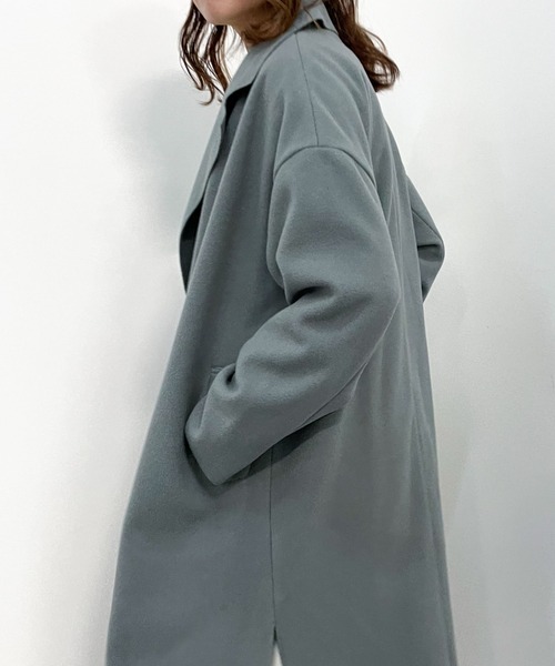 archives（アルシーヴ）の「ウォッシャブルニードルロングチェスター（その他アウター・レディース・ブラック/モカ/グレイッシュベージュ/グリーン/ブルー・MEDIUM）」の6枚目の写真