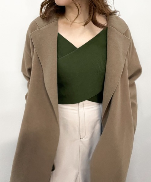 archives（アルシーヴ）の「ウォッシャブルニードルロングチェスター（その他アウター・レディース・ブラック/モカ/グレイッシュベージュ/グリーン/ブルー・MEDIUM）」の7枚目の写真