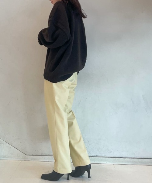 Mila Owen(ミラオーウェン)の「裾たまり2タックテーパードパンツ(スラックス・レディース・イエロー/ブラック/キャメル・0/1)」の9枚目の写真