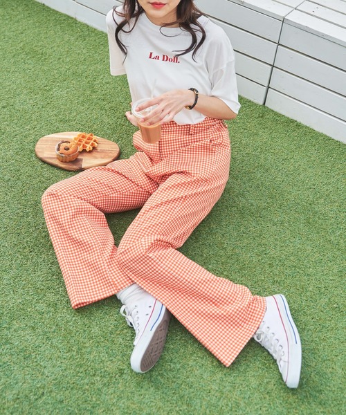 WEGO（ウィゴー）の「WEGO/カラーセミフレアスラックス（スラックス・レディース・ブラック/レッド/オレンジ系その他3/その他1/その他2/ケリーグリーン/ピンク/ブルー/ブルー系その他/アイボリー/ライトイエロー・SMALL/MEDIUM）」の10枚目の写真