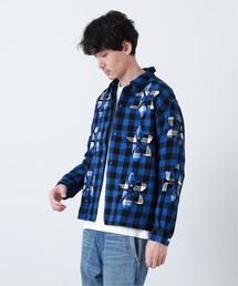 【niche./ニッチ】Fiower Cut Work Nel Shirts