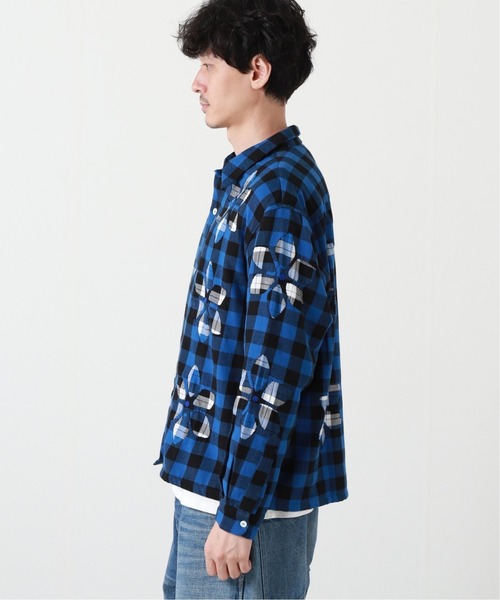 niche.（ニッチ）の「【niche./ニッチ】Fiower Cut Work Nel Shirts（シャツ/ブラウス・メンズ・レッド/ブルー・LARGE/X-LARGE）」の3枚目の写真