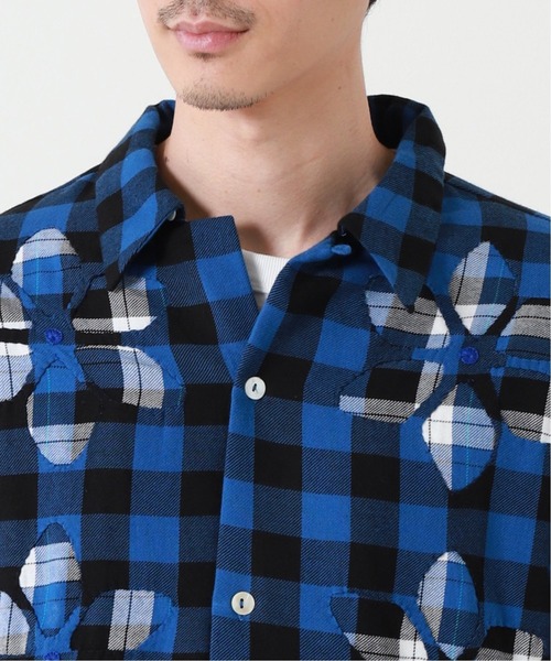 niche.（ニッチ）の「【niche./ニッチ】Fiower Cut Work Nel Shirts（シャツ/ブラウス・メンズ・レッド/ブルー・LARGE/X-LARGE）」の15枚目の写真
