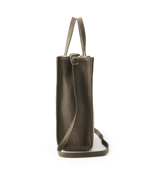 SHOO・LA・RUE（シューラルー）の「◆ミックスツィード2WAYトート（トートバッグ・レディース・チャコールグレー/ダークブラウン/サンドベージュ・00）」の5枚目の写真