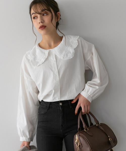 Edit Sheen（エディットシーン）の「デザインカラーブラウス（シャツ/ブラウス・レディース・ホワイト・MEDIUM）」の7枚目の写真