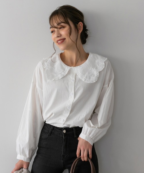 Edit Sheen（エディットシーン）の「デザインカラーブラウス（シャツ/ブラウス・レディース・ホワイト・MEDIUM）」の8枚目の写真