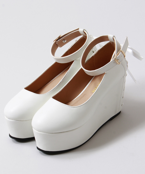 WEGO（ウィゴー）の「WEGO/バックリボンパンプス（パンプス・レディース・ホワイト/ブラック/ピンク・MEDIUM/LARGE）」の5枚目の写真