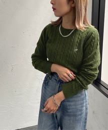 apres jour mignon | 刺繍入りケーブルニット【ZOZOTOWN限定アイテム】(ニット/セーター)