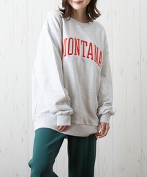 【CHICHI】MONTARA LOGO / アーチロゴ 配色刺繍 クルーネック スウェット