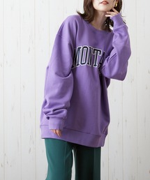 【CHICHI】MONTARA LOGO / アーチロゴ 配色刺繍 クルーネック スウェット