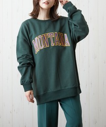【CHICHI】MONTARA LOGO / アーチロゴ 配色刺繍 クルーネック スウェット