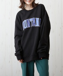 【CHICHI】MONTARA LOGO / アーチロゴ 配色刺繍 クルーネック スウェット