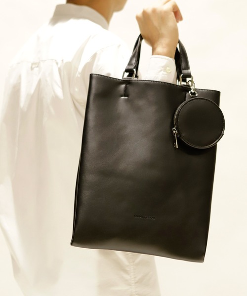 UNION STATION（ユニオンステーション）の「【コインケース付き】2WAYヴィンテージ調スクエアミニショルダーバッグ（トートバッグ・メンズ・ブラック/ブラック系その他・FREE）」の15枚目の写真