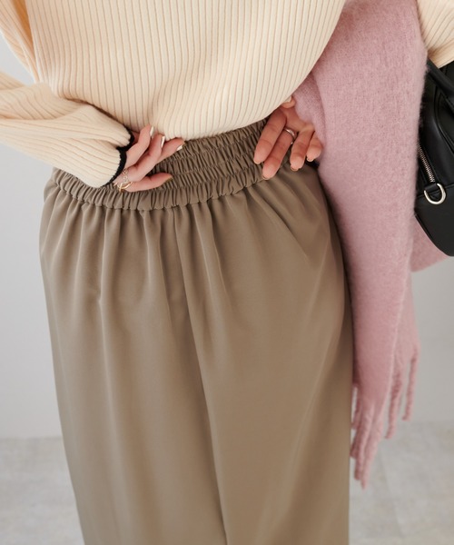 DISCOAT（ディスコート）の「ハイウエストナロースカート（スカート・レディース・ブラック/アイボリー/モカ・FREE）」の8枚目の写真