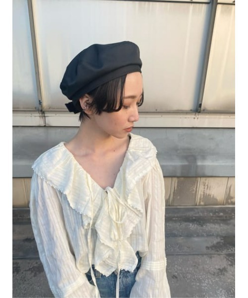 MOUSSY(マウジー)の「CANVAS ベレー(ハンチング/ベレー帽・レディース・ブラック/ベージュ・FREE)」の17枚目の写真