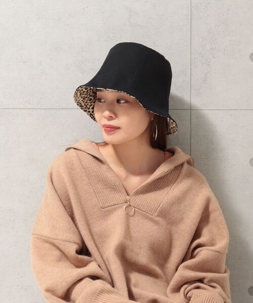fredy repit(フレディレピ)の「レオパードチューリップリバーHAT(ハット・レディース・ブラック系その他3/ベージュ系その他3・FREE)」の4枚目の写真
