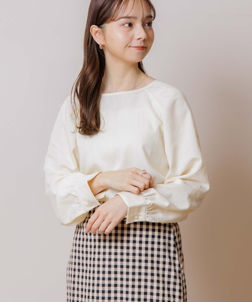 flower（フラワー）の「ウィングギャザーブラウス（Tシャツ/カットソー・レディース・アイボリー/ホワイト・FREE）」の2枚目の写真