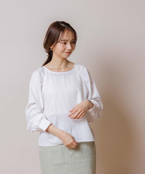 flower（フラワー）の「ウィングギャザーブラウス（Tシャツ/カットソー・レディース・アイボリー/ホワイト・FREE）」の14枚目の写真