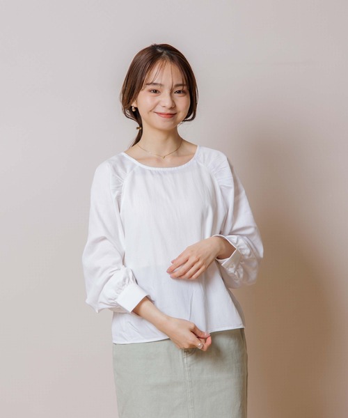 flower（フラワー）の「ウィングギャザーブラウス（Tシャツ/カットソー・レディース・アイボリー/ホワイト・FREE）」の5枚目の写真