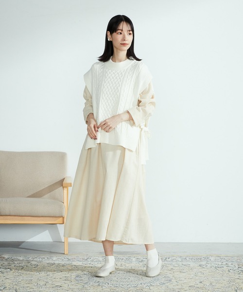 ONIGIRI(オニギリ)の「長袖 アッパッパ ワンピース(ワンピース・レディース・ベージュ/イエロー/ブルー・MEDIUM/LARGE)」の8枚目の写真