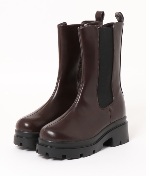 Ezick(エジック)の「美脚トラックソールサイドゴアブーツ(ブーツ・レディース・ブラック/ブラウン・MEDIUM/LARGE)」の11枚目の写真