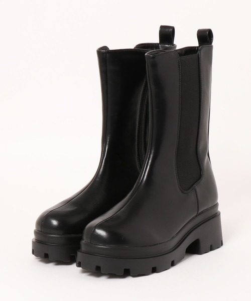 Ezick(エジック)の「美脚トラックソールサイドゴアブーツ(ブーツ・レディース・ブラック/ブラウン・MEDIUM/LARGE)」の12枚目の写真