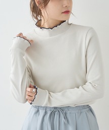 PUAL CE CIN | 配色リブテレコハイネックロングスリーブ(Tシャツ/カットソー)