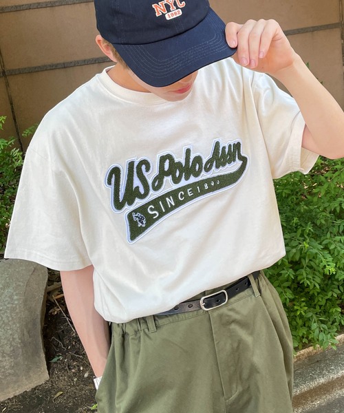 U.S. POLO ASSN.（ユーエスポロアッスン）の「∴WEGO/U.S.POLO ASSN.別注サガラロゴ刺繍BIGTシャツ（Tシャツ/カットソー・メンズ・ネイビー/グリーン/グレー系その他/ナチュラル・MEDIUM/LARGE）」の8枚目の写真