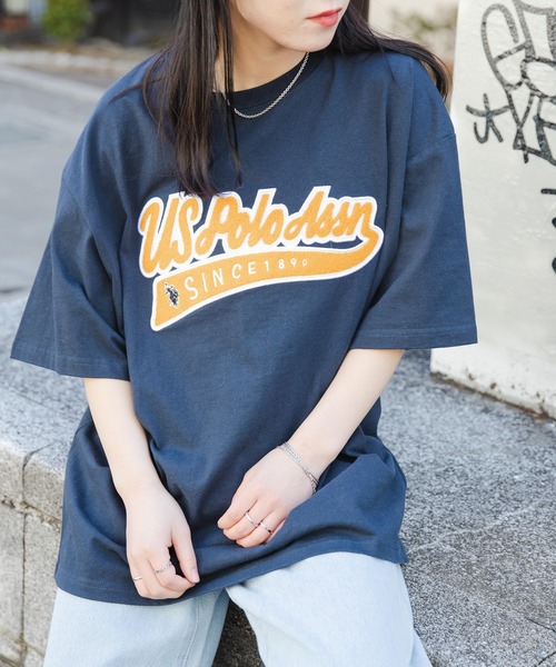 U.S. POLO ASSN.（ユーエスポロアッスン）の「∴WEGO/U.S.POLO ASSN.別注サガラロゴ刺繍BIGTシャツ（Tシャツ/カットソー・メンズ・ネイビー/グリーン/グレー系その他/ナチュラル・MEDIUM/LARGE）」の5枚目の写真