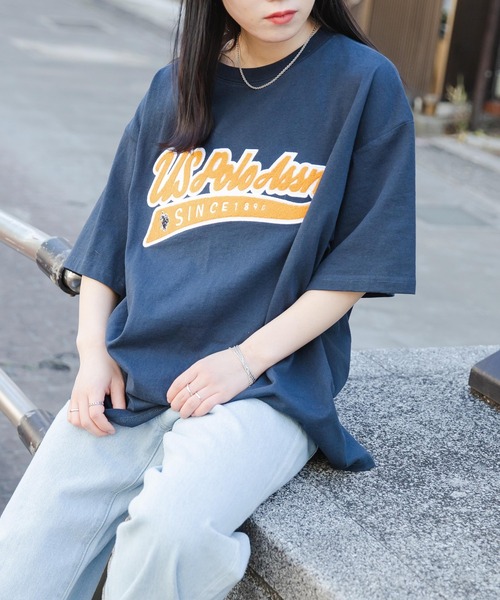 U.S. POLO ASSN.（ユーエスポロアッスン）の「∴WEGO/U.S.POLO ASSN.別注サガラロゴ刺繍BIGTシャツ（Tシャツ/カットソー・メンズ・ネイビー/グリーン/グレー系その他/ナチュラル・MEDIUM/LARGE）」の6枚目の写真