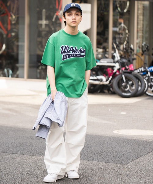 U.S. POLO ASSN.（ユーエスポロアッスン）の「∴WEGO/U.S.POLO ASSN.別注サガラロゴ刺繍BIGTシャツ（Tシャツ/カットソー・メンズ・ネイビー/グリーン/グレー系その他/ナチュラル・MEDIUM/LARGE）」の13枚目の写真